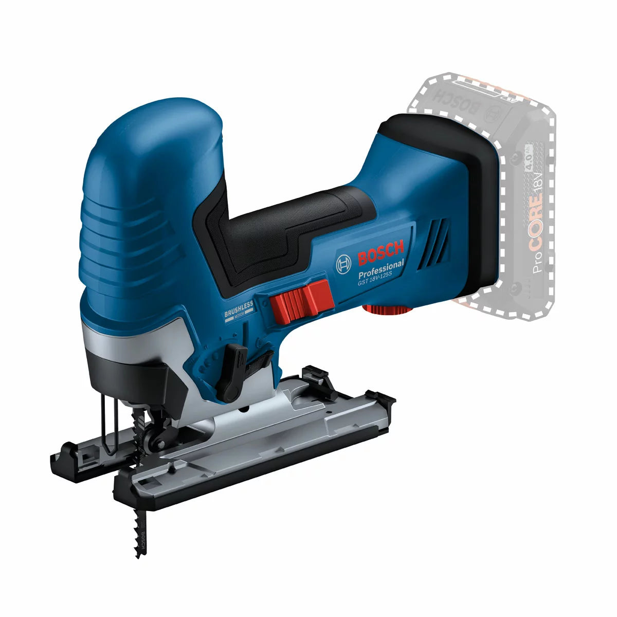 Bosch Professional 18V cordless tool kit with batteries, charger, and tool bag arranged for construction and DIY work