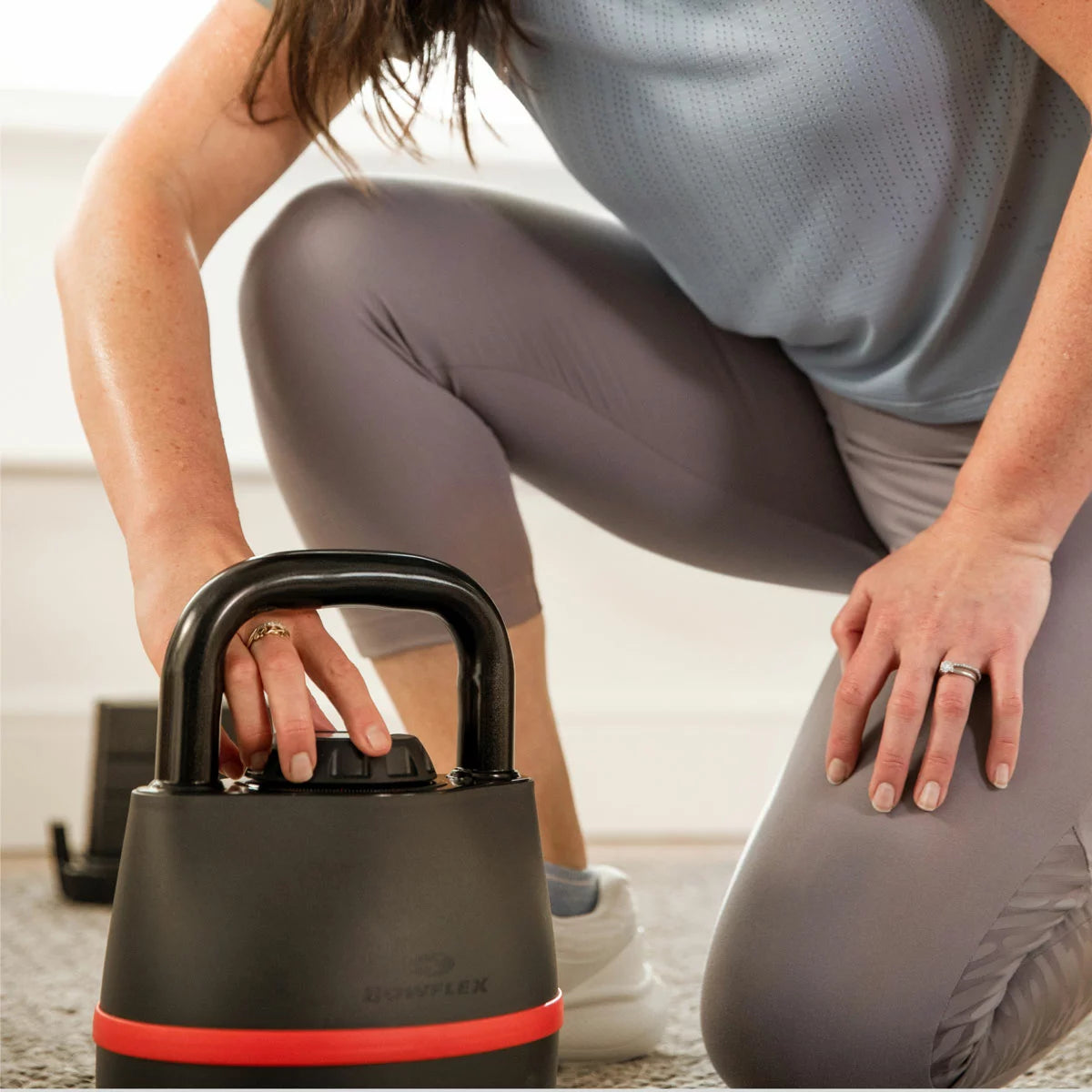 Bowflex SelectTech 840 Adjustable Kettlebell with adjustable weight settings for home strength training and full-body workouts