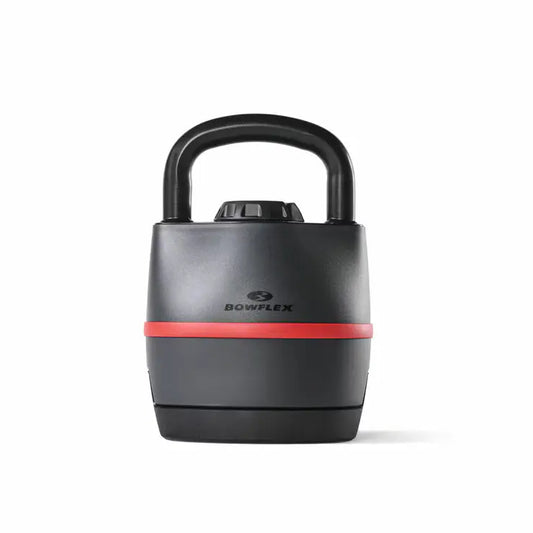 Bowflex SelectTech 840 adjustable kettlebell with weight selection dial interface. - 1
