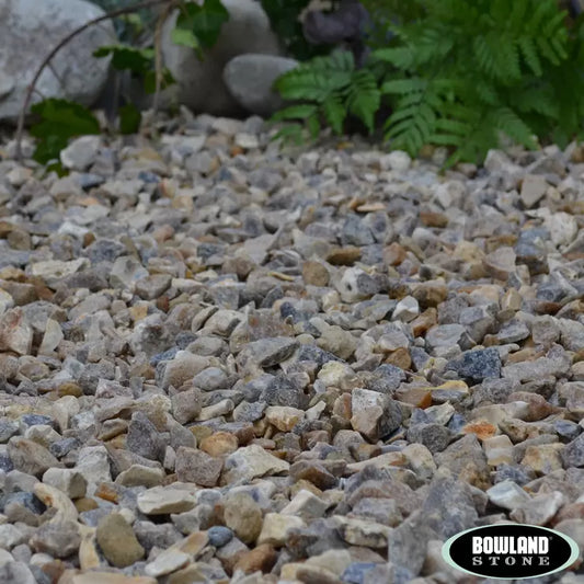 Large bulk bag of 40mm Bowland Stone Green Slate decorative chippings for professional garden landscaping.