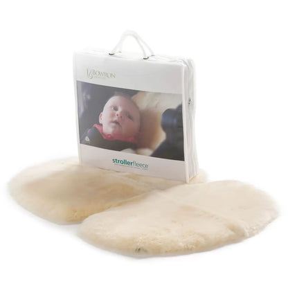 Bowron Shortwool Universal Lambskin Stroller Fleece fitted in stroller providing soft natural lambskin comfort for babies