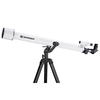 Bresser AZ Classic 900mm refractor telescope with tripod, eyepieces, and smartphone adapter for stargazing