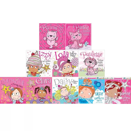 Camilla and Friends Pink Limo ten-book hardback set by Tim Bugbird arranged together inside its pink presentation collection casing.