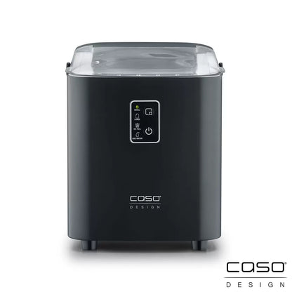 Caso IceChef Compact Ice Cube Maker producing fresh ice cubes on a kitchen countertop with compact portable design
