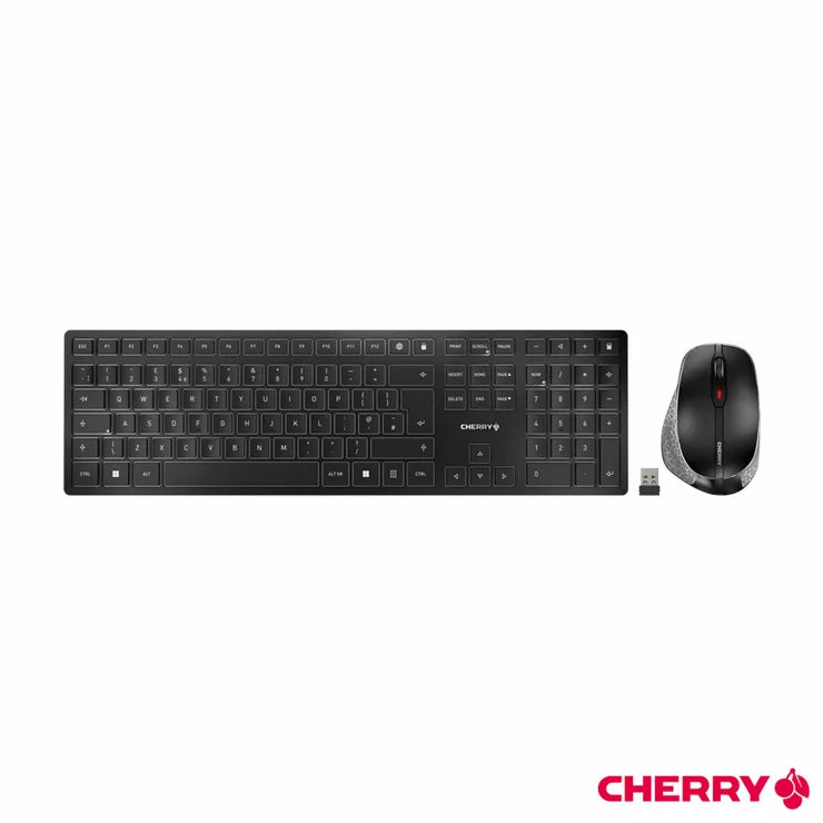 Cherry DW 9500 SLIM keyboard and mouse wireless combo featuring slim design, quiet keyboard, and precision optical mouse. - 1