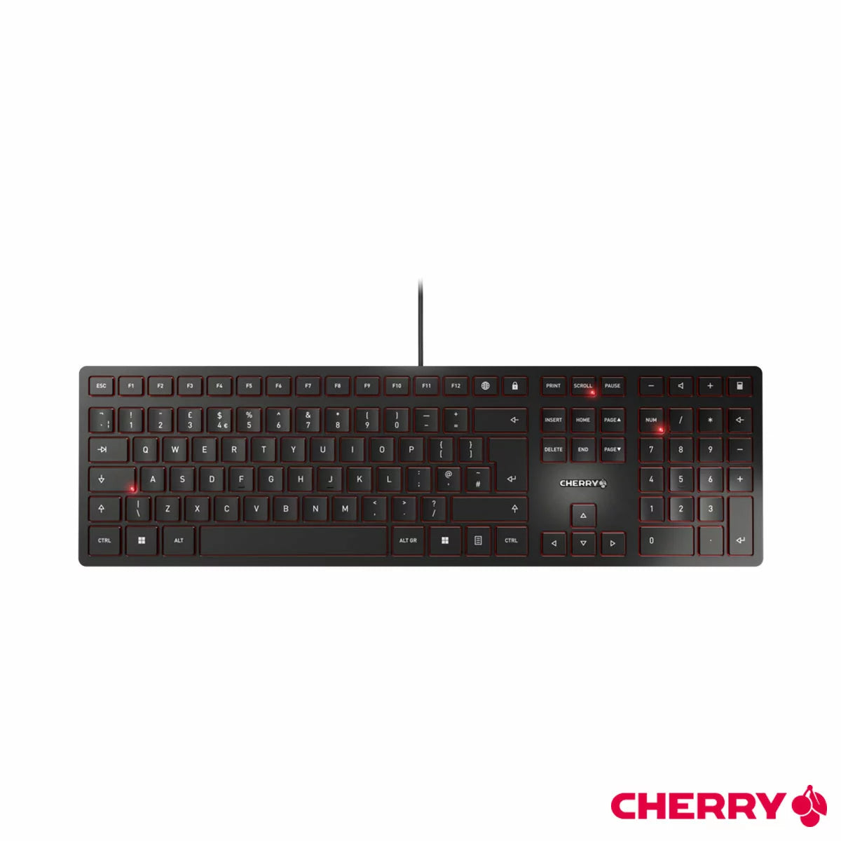Cherry KC 6000 SLIM wired keyboard with ultra-slim design, full-size layout, and quiet scissor key switches.  - 1