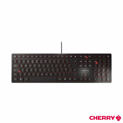 Cherry KC 6000 SLIM wired keyboard with ultra-slim design, full-size layout, and quiet scissor key switches.  - 1