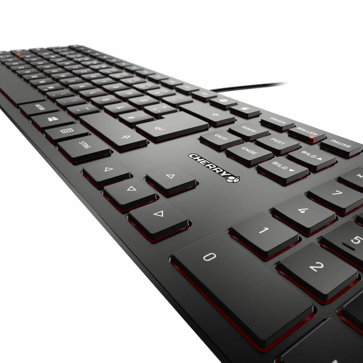 Cherry KC 6000 SLIM wired keyboard with ultra-slim design, full-size layout, and quiet scissor key switches. - 2