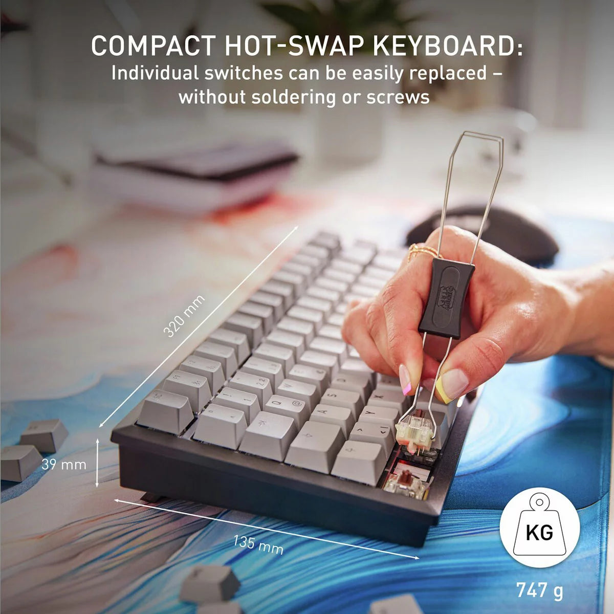 Cherry KW 300 mechanical keyboard compact wireless office typing setup - 3