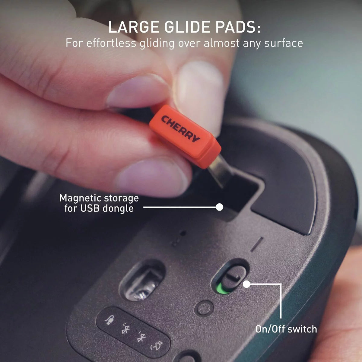 Cherry Stream Mouse Ultimate ergonomic wireless mouse with silent clicks, precision optical sensor, and smooth office-ready design. - 2