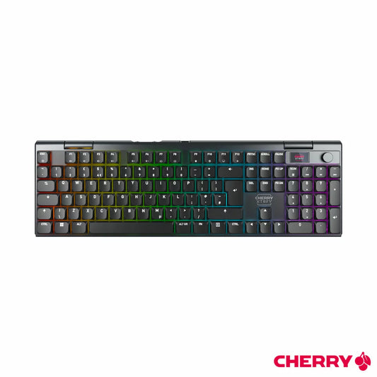 Cherry XTRFY MX 10.1 Wireless Gaming Keyboard with mechanical switches, ergonomic layout, and ultra-low latency wireless gaming performance.
