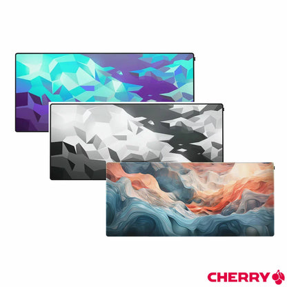 Cherry XTRFY Mouse Pad XL gaming mouse pad with smooth cloth surface, stitched edges, and non-slip rubber base.