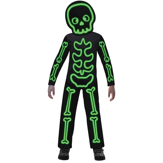 Child Glow in the Dark Stick Figure Skeleton Costume - 8-10 Years