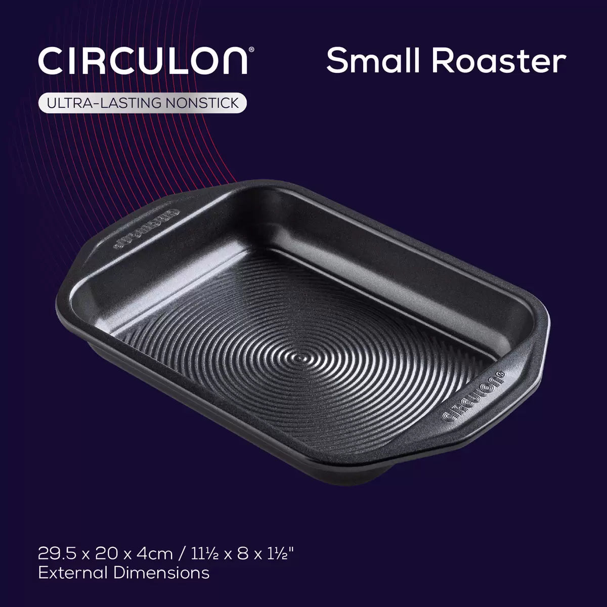 Circulon Ultimum 4-piece professional roasting and baking set laid out on a marble kitchen counter.