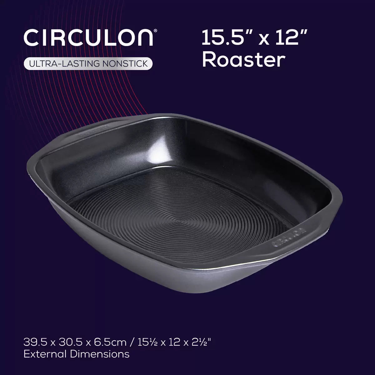 Circulon Ultimum 4-piece professional roasting and baking set laid out on a marble kitchen counter.