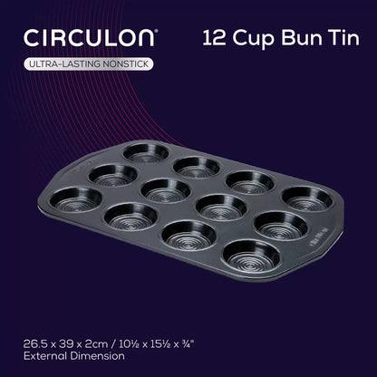 Circulon Ultimum 4-piece professional roasting and baking set laid out on a marble kitchen counter.