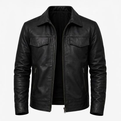 Classic Black Leather Jacket – Timeless Real Hide Outerwear