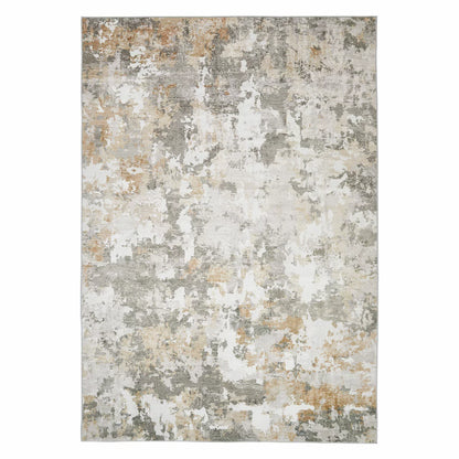 Flat-lay angle of the gray Concept Looms Liberty Quarry Washable Rug showing its smooth short-pile velvet surface and non-slip backing on light flooring.