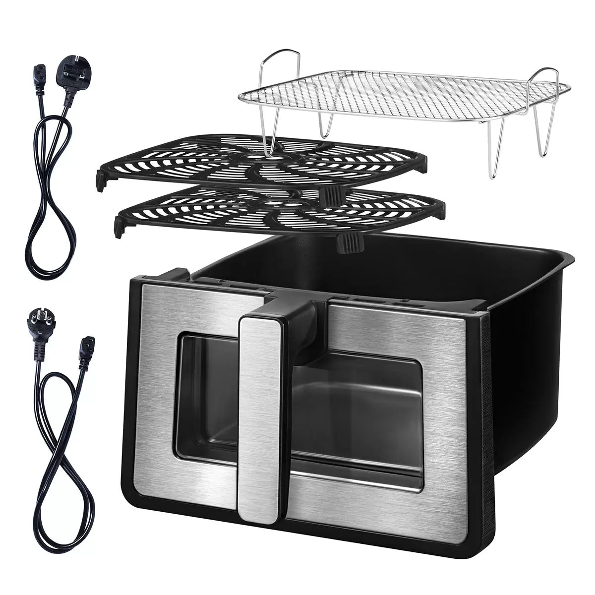 Gourmia 7.6L Digital Air Fryer with digital touchscreen, viewing window, interior light, and large cooking basket for healthy oil-free meals.