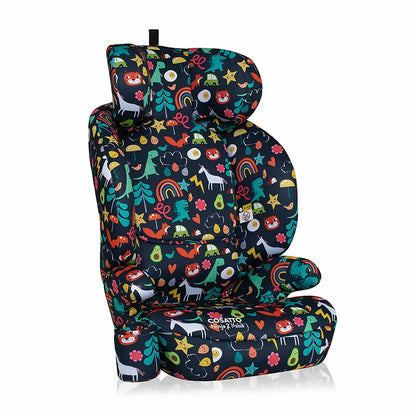 Close up of the adjustable headrest and shock-absorbing memory foam on the Cosatto Ninja 2 i-Size