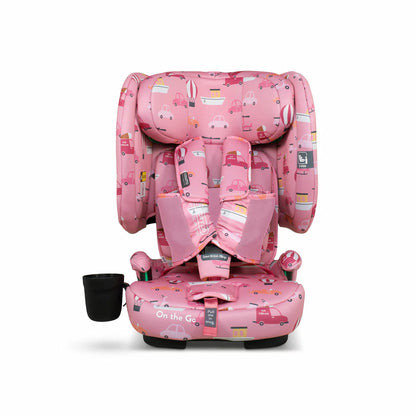 Cosatto On The Go i-Size Travel Car Seat in 4 designs with lightweight portable folding travel-friendly child safety seat