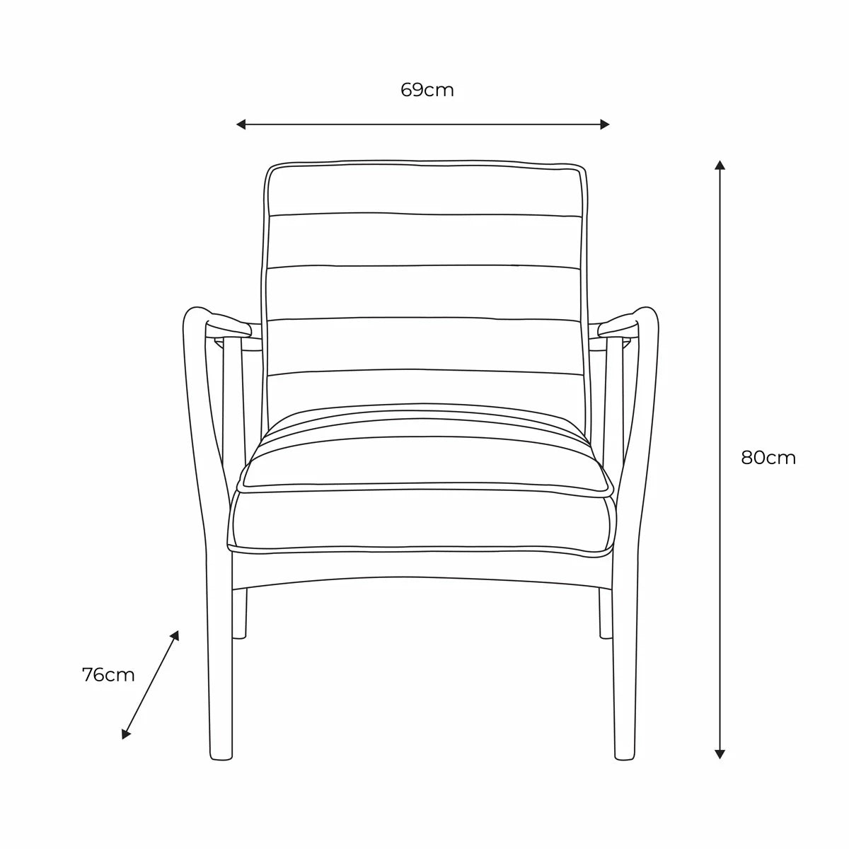 A three-quarter view of the Gallery Datsun Sheepskin Fabric Armchair showcasing its soft cream upholstery, curved wooden armrests, and natural ash wood frame in a bright living room corner.