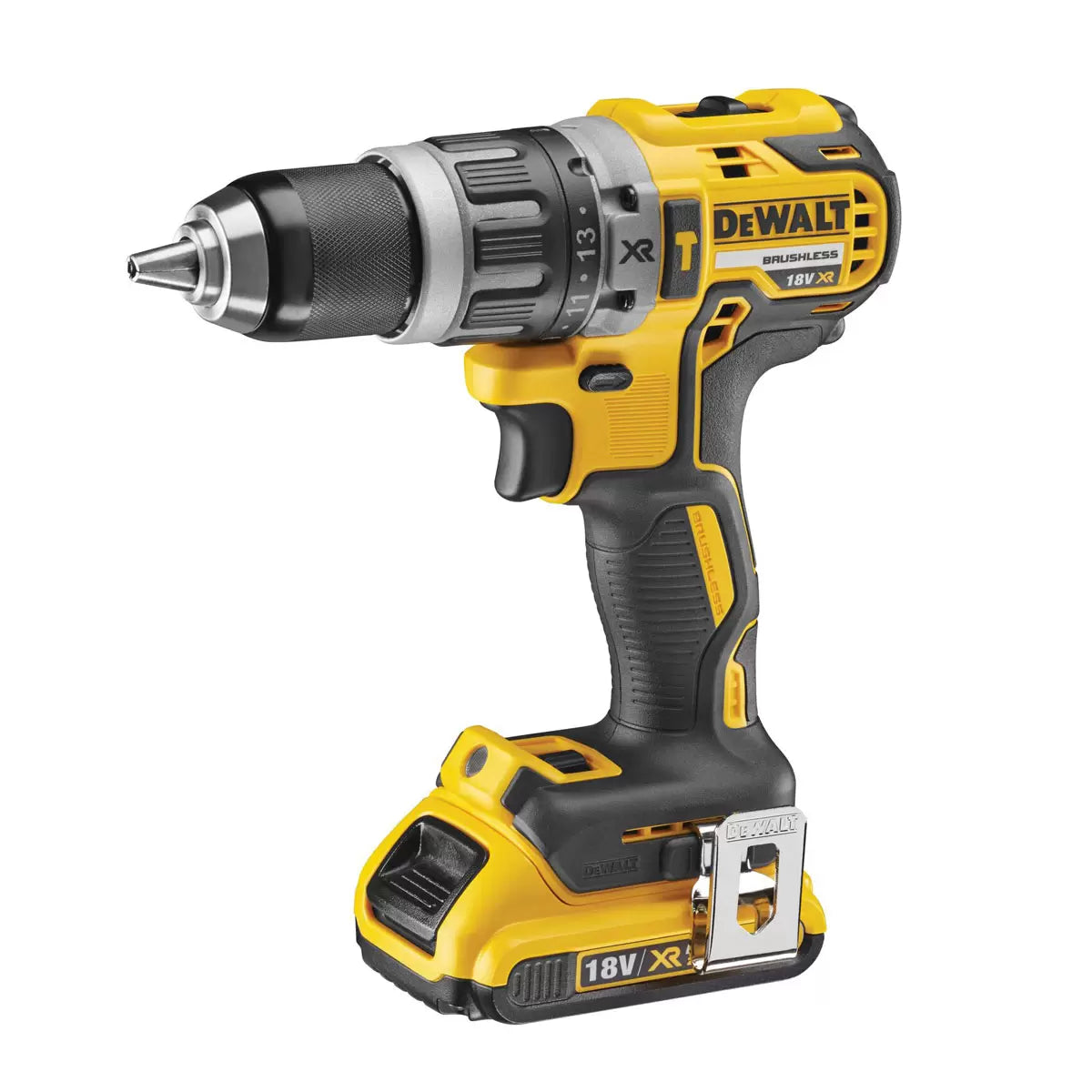 cordless brushless hammer drill kit with batteries charger and carry bag - 2