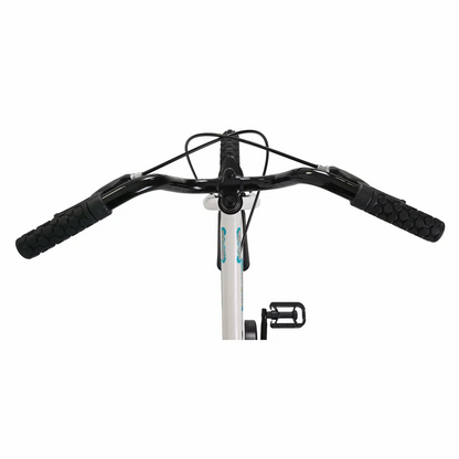 Dawes 14 inch Blowfish kids first pedal bike in blue with attached stabilisers and mudguards