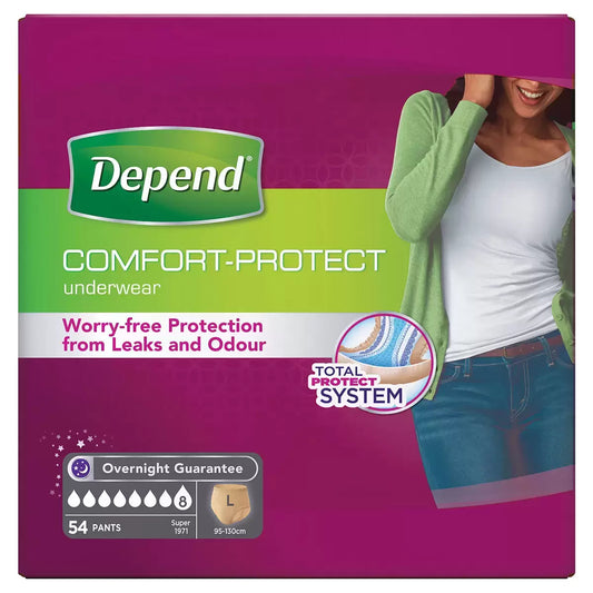 Depend women large underwear 54 pack for discreet absorbent protection and daily comfort