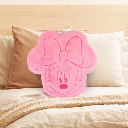 Soft Stitch character shaped oversized cushion crafted from plush faux rabbit fur resting on a cozy child's bed.