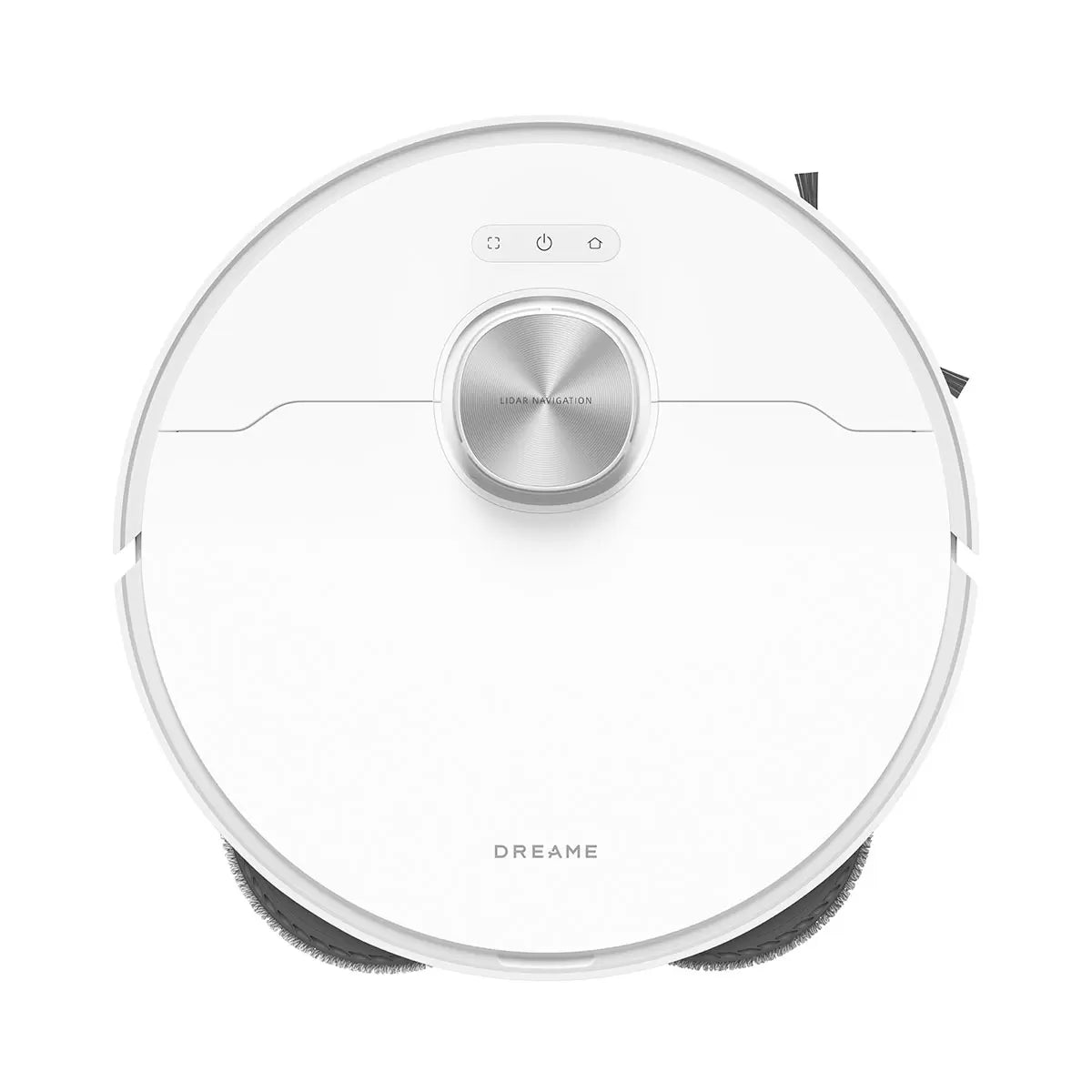 Front angle view of the white Dreame L10s Ultra Gen 2 robot vacuum docked at its tall automated cleaning station on light oak flooring.