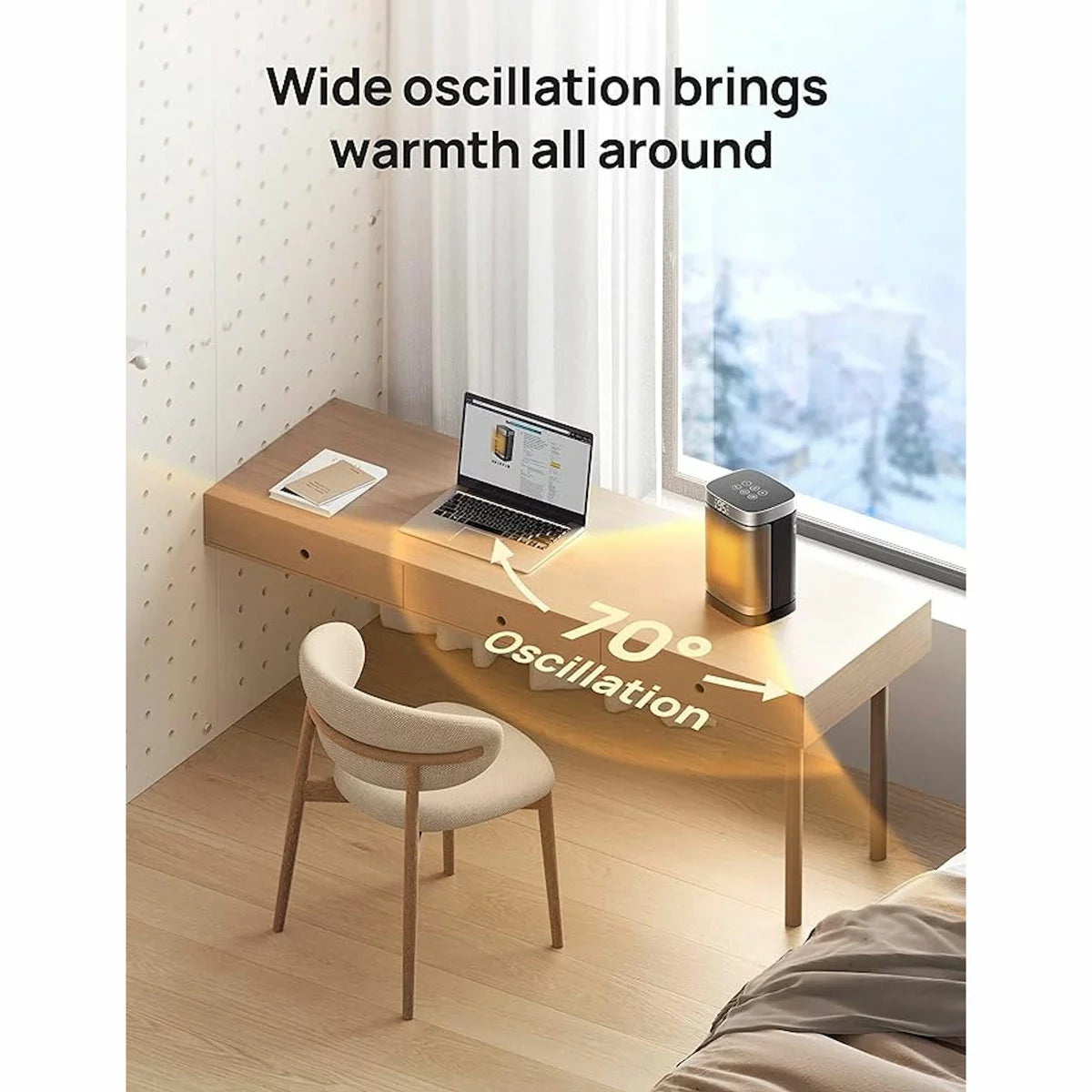 Compact space fan heater for fast room heating and comfort - 2