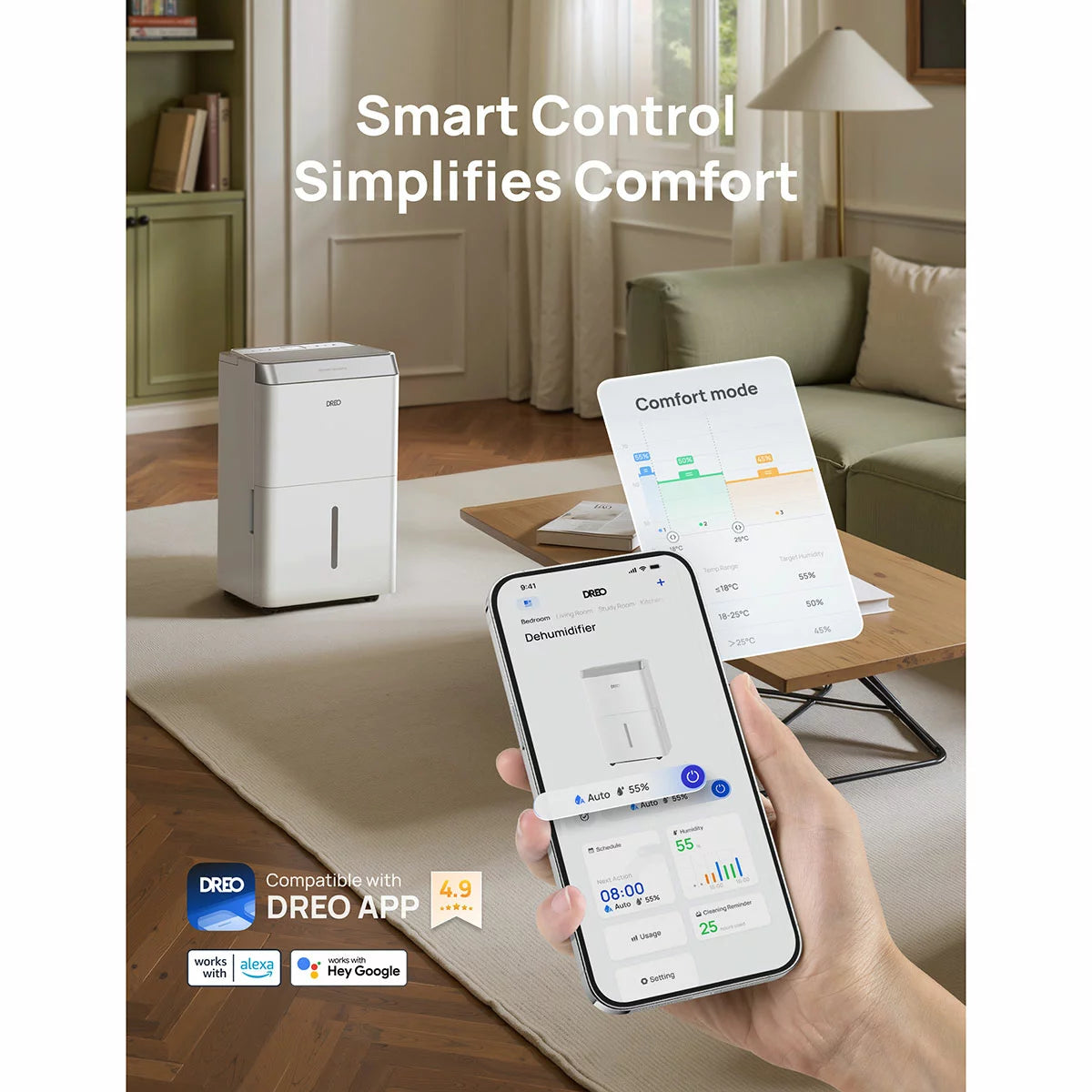 Smart WiFi dehumidifier for moisture control and damp removal - 2