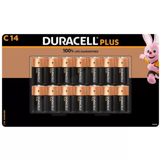 Duracell Plus Power C Batteries 14 Pack for reliable long-lasting household device power
