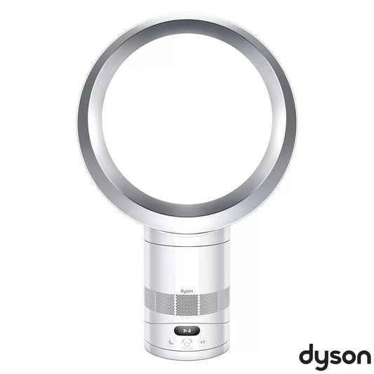 Dyson Cool™ CF1 desk fan in a signature minimalist design, placed on a clean office desk for workspace cooling.