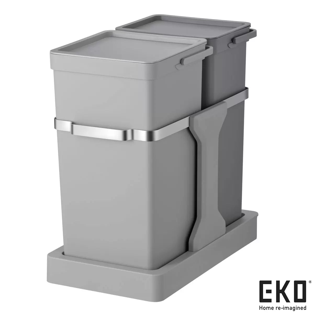 EKO Deco Duo 20+15L pull-out recycling bin under-sink dual compartment kitchen waste system
