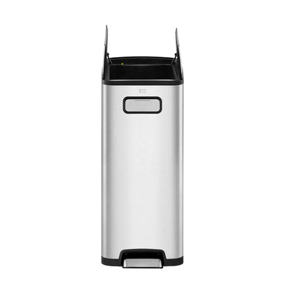 EKO Ecofly 30L stainless steel bin with odor-sealing technology for compact kitchen or office waste.