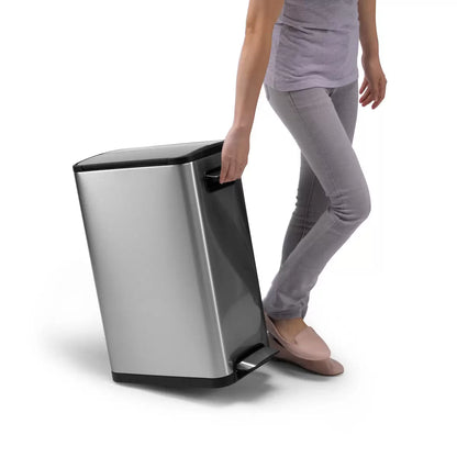 EKO Ecofly 30L stainless steel bin with odor-sealing technology for compact kitchen or office waste.