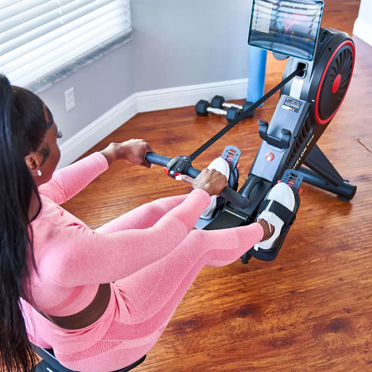 Echelon Row Smart Rowing Machine with smart connectivity for full body cardio workouts and interactive home fitness training
