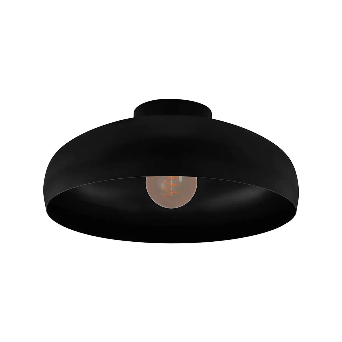 Eglo Mogano black ceiling light with 40cm metal shade for modern living rooms, dining rooms, and contemporary interiors