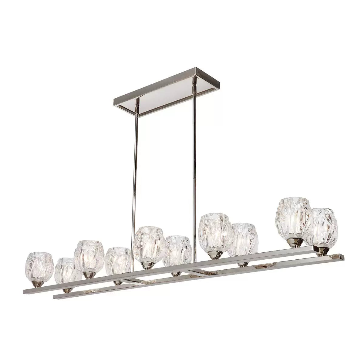 Elstead Rubin 10 Light Island Chandelier luxury linear multi-light fixture for kitchen island and dining room lighting