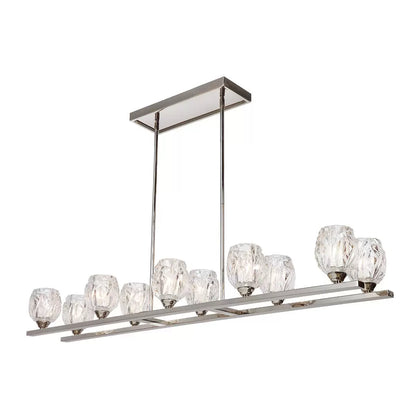 Elstead Rubin 10 Light Island Chandelier luxury linear multi-light fixture for kitchen island and dining room lighting