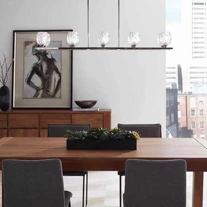 Elstead Rubin 10 Light Island Chandelier luxury linear multi-light fixture for kitchen island and dining room lighting