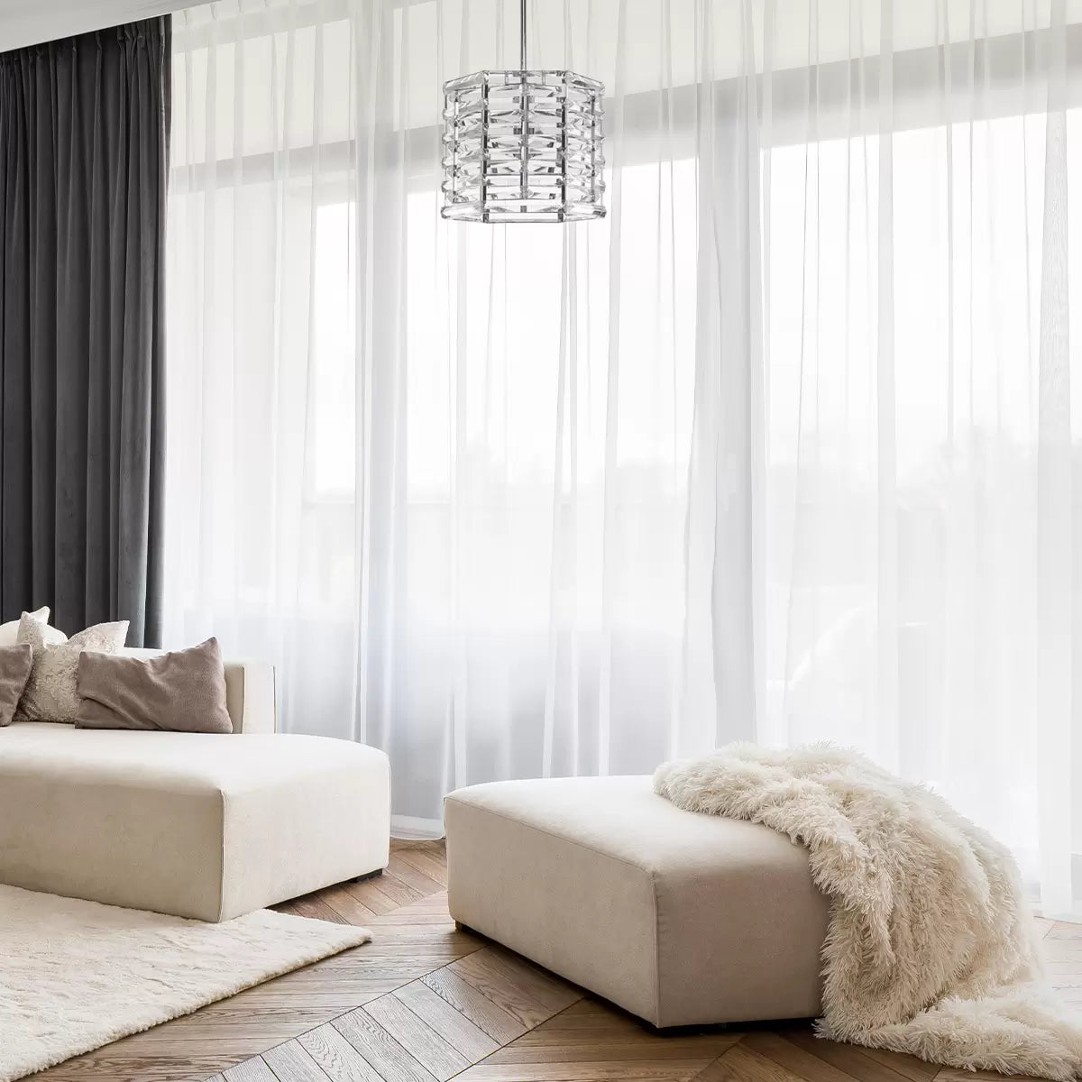 Elstead Shoal 1 light pendant minimal modern ceiling light with elegant decorative finish for interiors