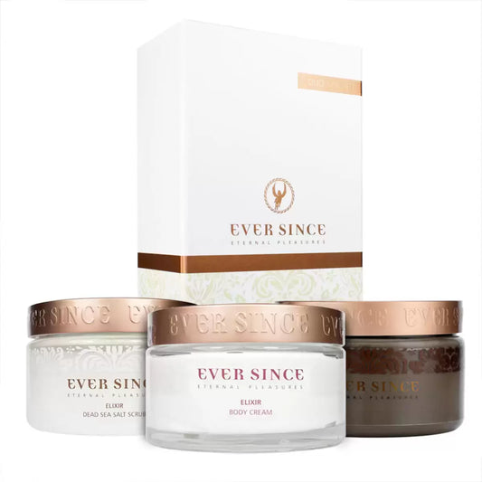 Ever Since Spa Trio Gift Set with Dead Sea Mud Mask, Salt Scrub, and Body Cream for deep skin cleansing and hydration 