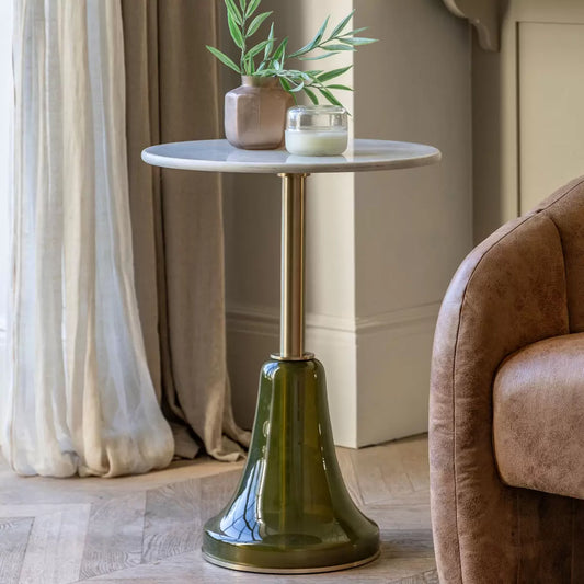 Gallery Bilbao Green Side Table with modern green finish for stylish living room and bedroom interiors