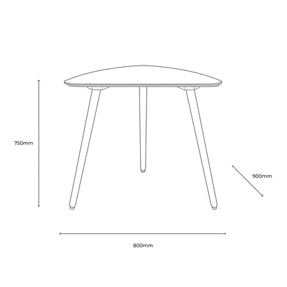Smoked finish compact 2-seater dining table designed for small spaces and modern apartment interiors