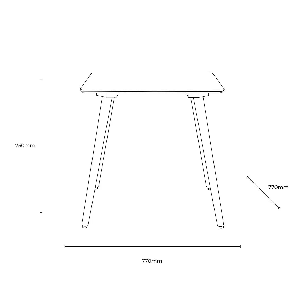Gallery Hatfield Smoked Square Dining Table with smoked wood finish seating four people in a modern dining room