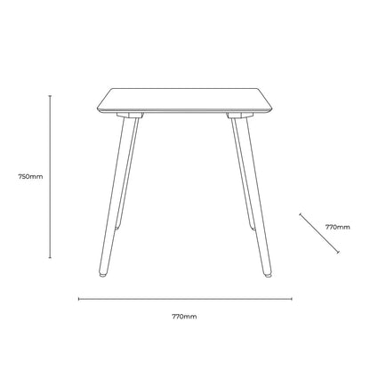 Gallery Hatfield Smoked Square Dining Table with smoked wood finish seating four people in a modern dining room