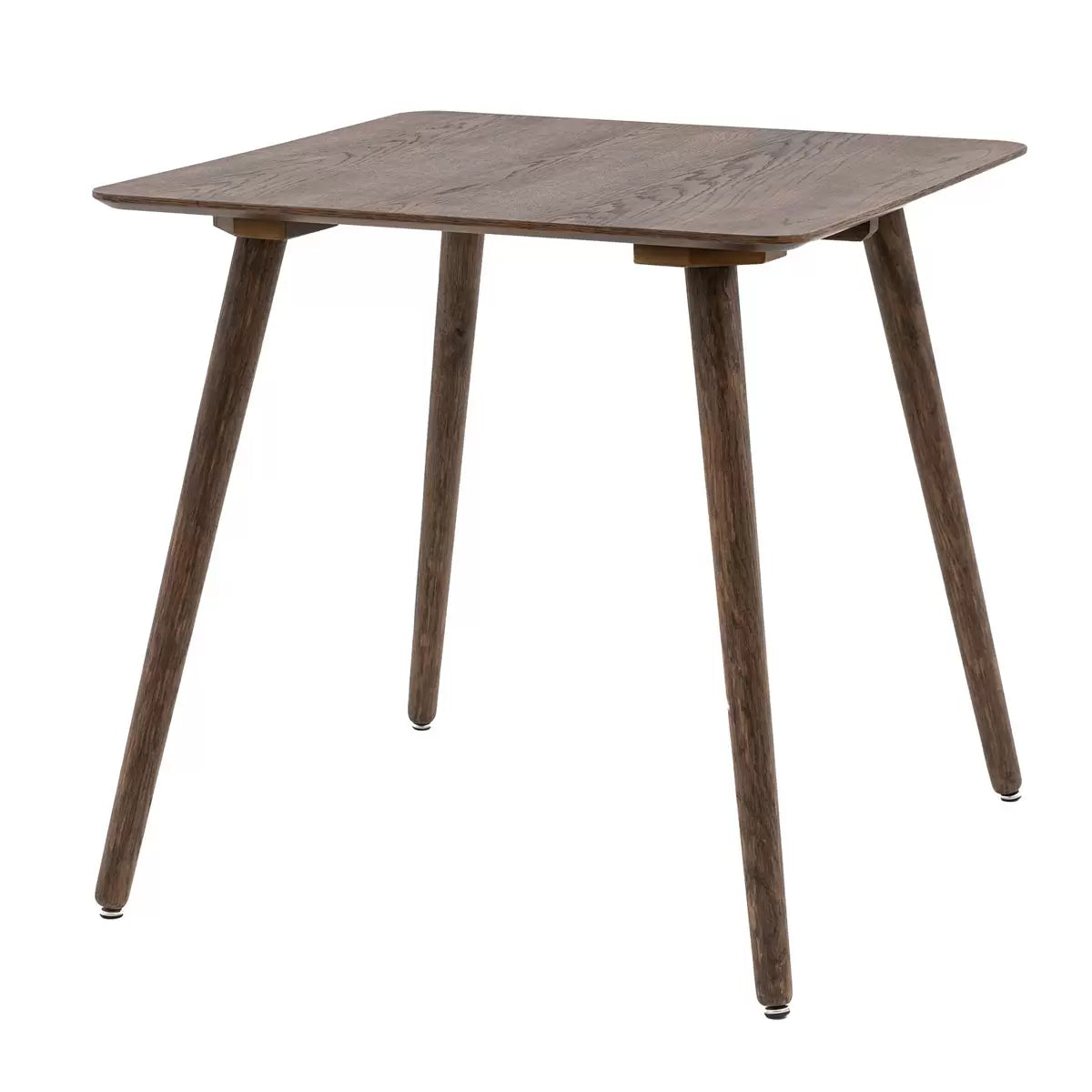 Gallery Hatfield Smoked Square Dining Table with smoked wood finish seating four people in a modern dining room